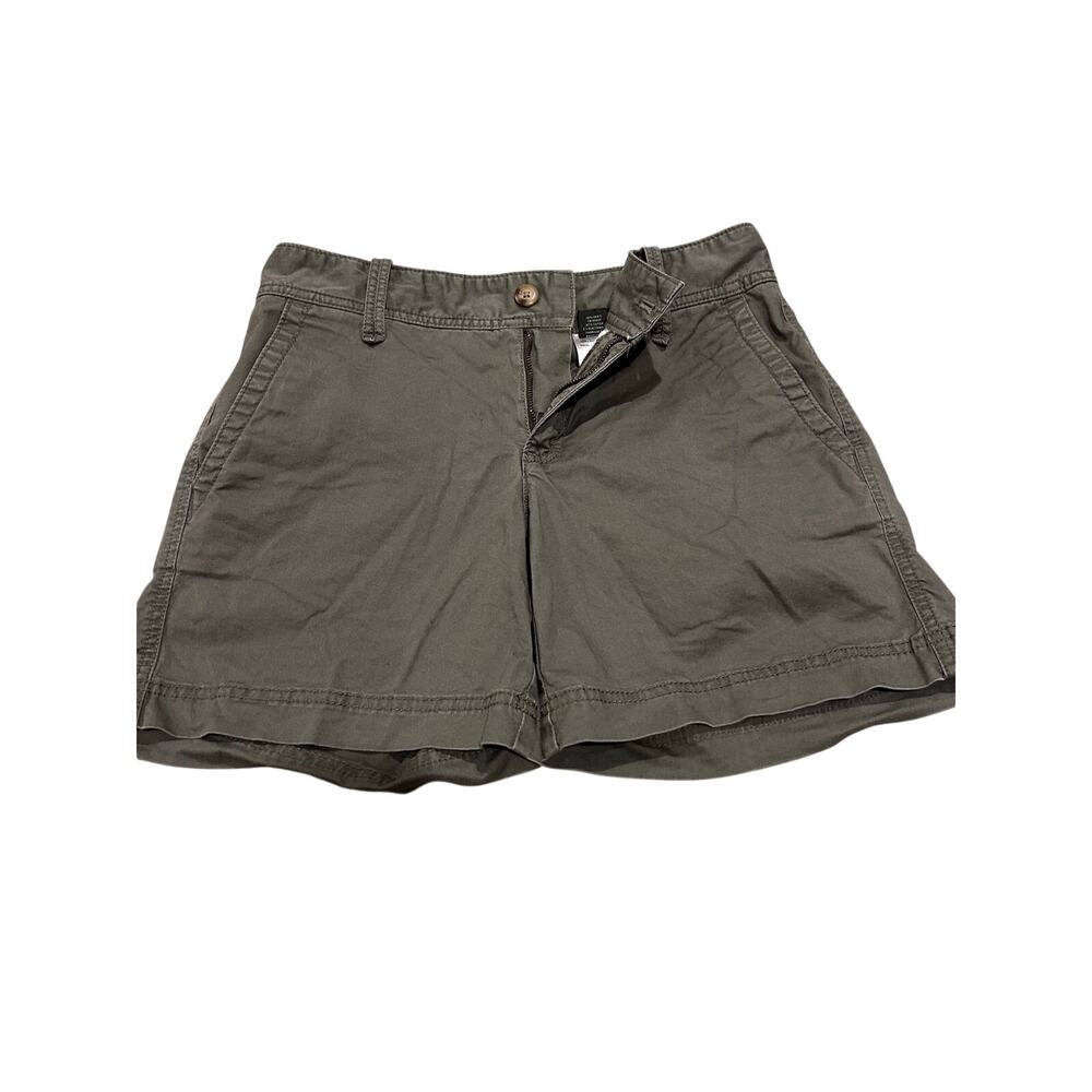 Eddie Bauer Olive Green Stretch Chino Shorts Women’s Size 2